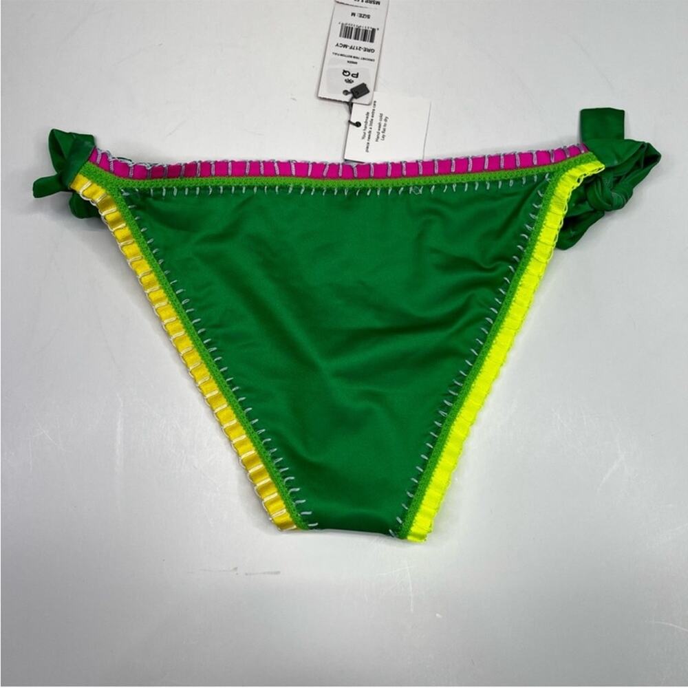 PQ Swim X Solange Ferrarini Crochet Trim Full Bikini bottoms green multi - L - Picture 7 of 11